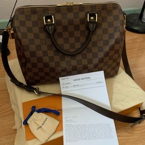 Louis Vuitton Speedy 30 bandouliere damier ebene